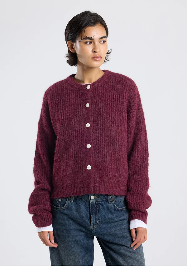 Strickjacke - bordeaux