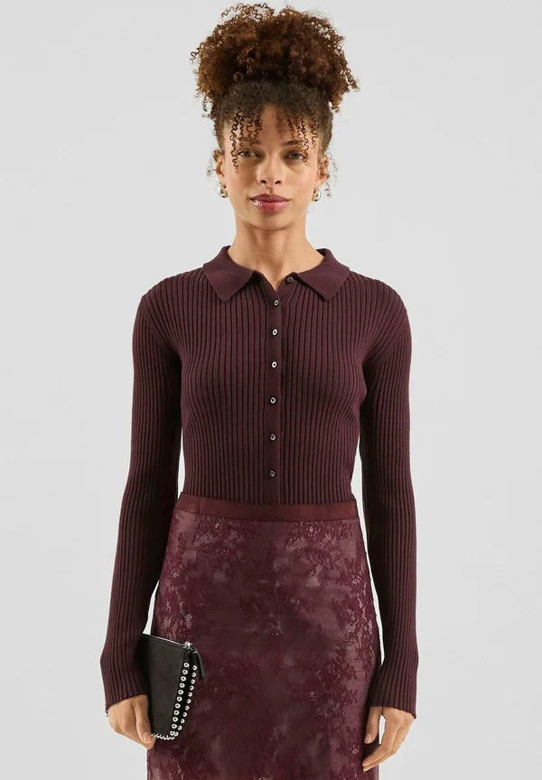 Strickjacke - bordeaux