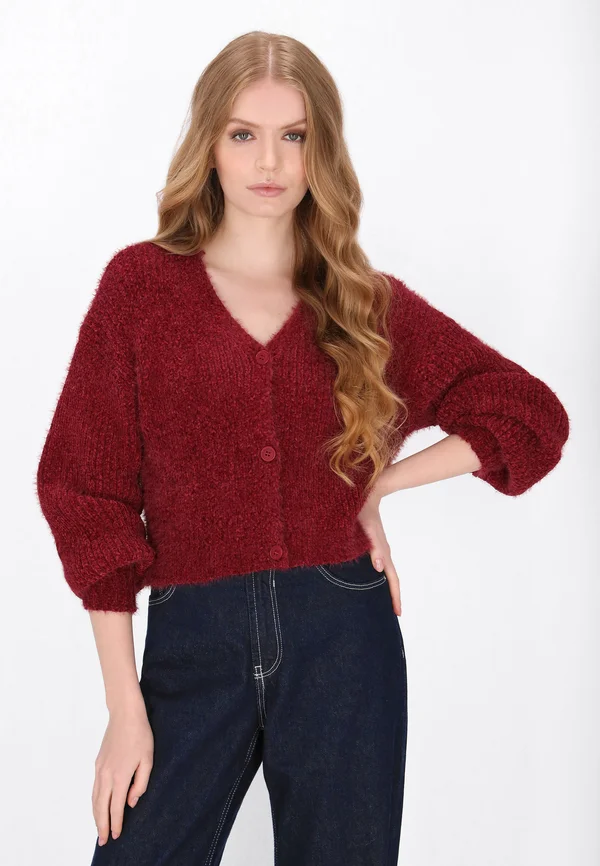 Strickjacke - burgundy