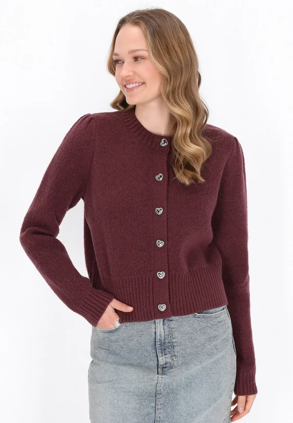 Strickjacke - burgundy