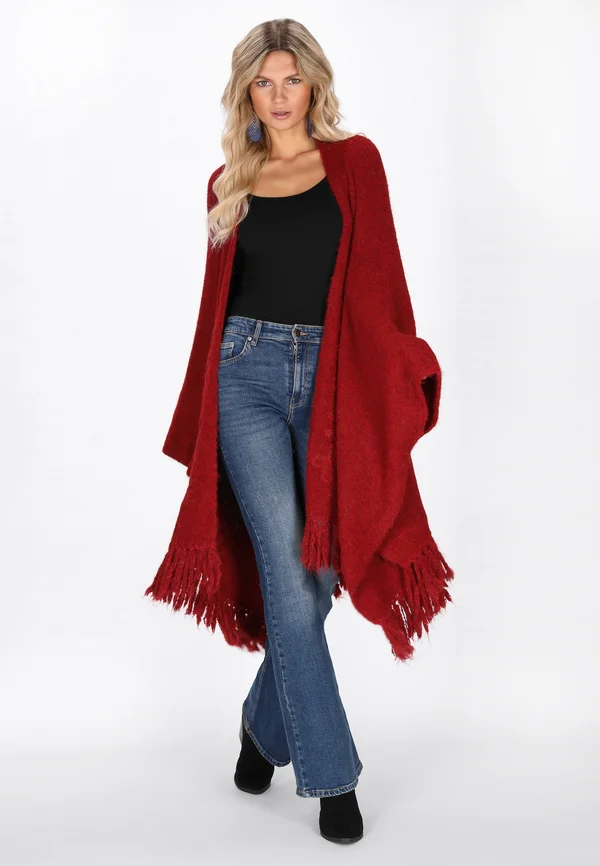 Strickjacke - burgundy