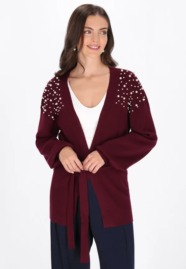 Strickjacke - burgundy