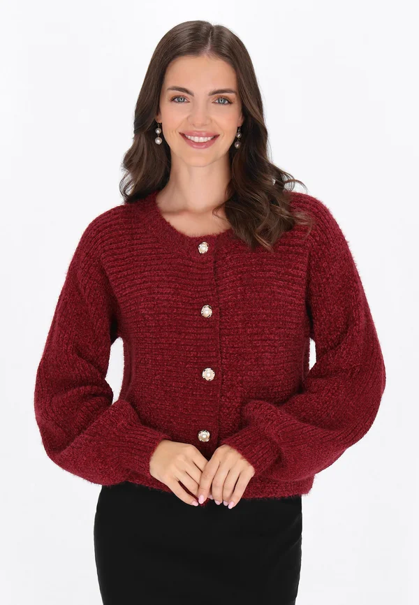 Strickjacke - burgundy