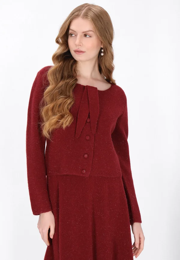 Strickjacke - burgundy