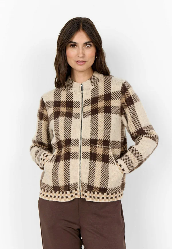 Strickjacke - c desert brown melange c