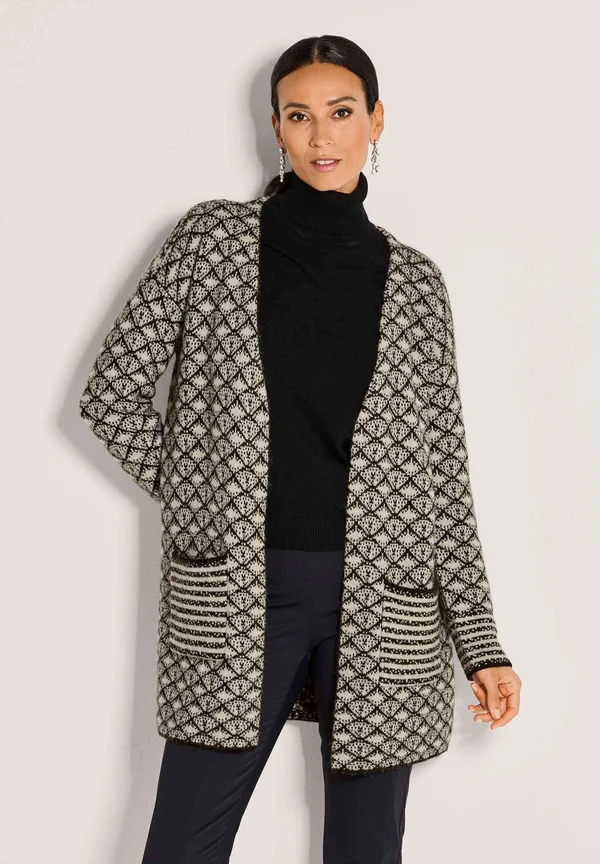 Strickjacke - caramel/black