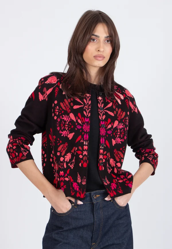 Strickjacke - chocolate black
