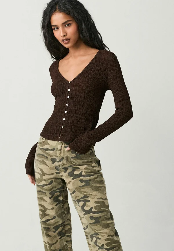 Strickjacke - chocolate brown