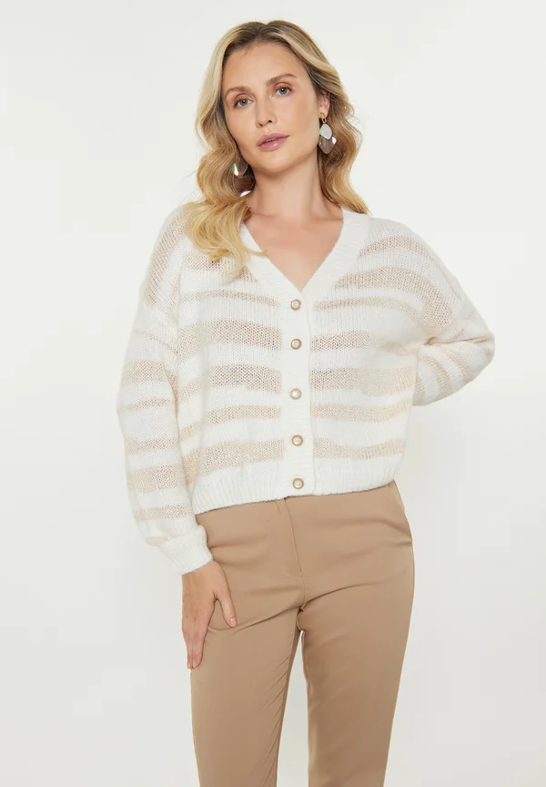Strickjacke - cream/multicolor