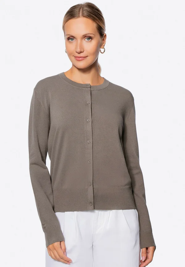 Strickjacke - dark beige