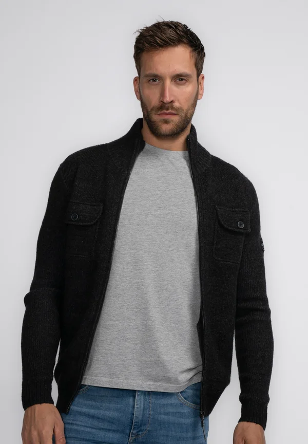 Strickjacke - dark black