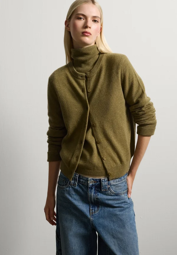 Strickjacke - dark green