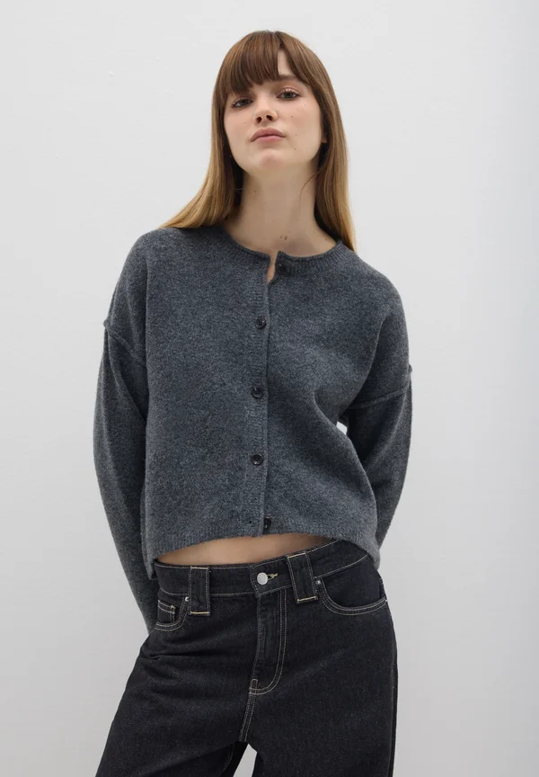 Strickjacke - dark grey marl