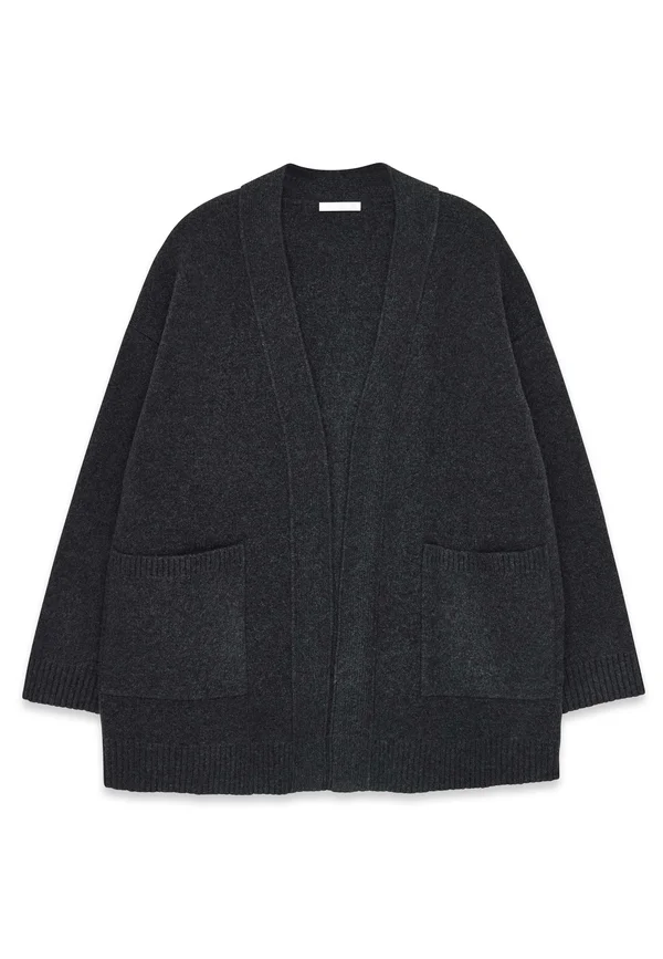 Strickjacke - dark grey melange