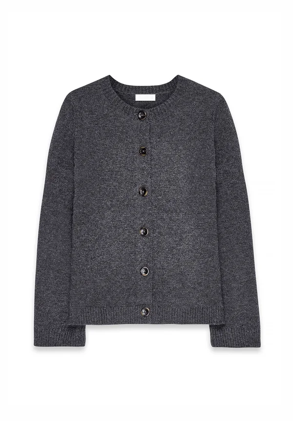 Strickjacke - dark grey melange