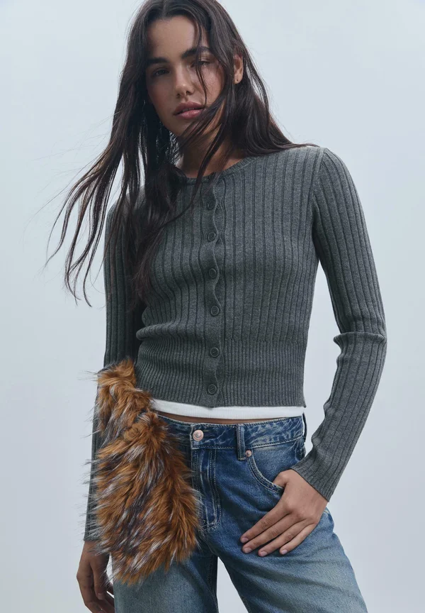 Strickjacke - dark grey