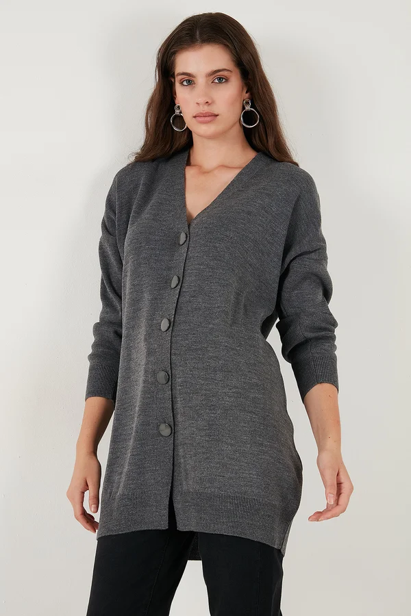 Strickjacke - dark grey