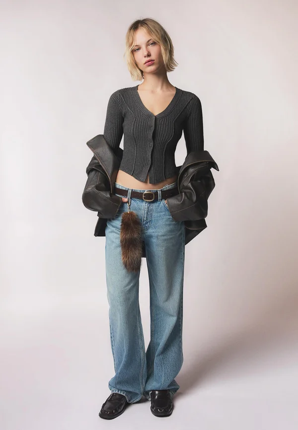 Strickjacke - dark grey