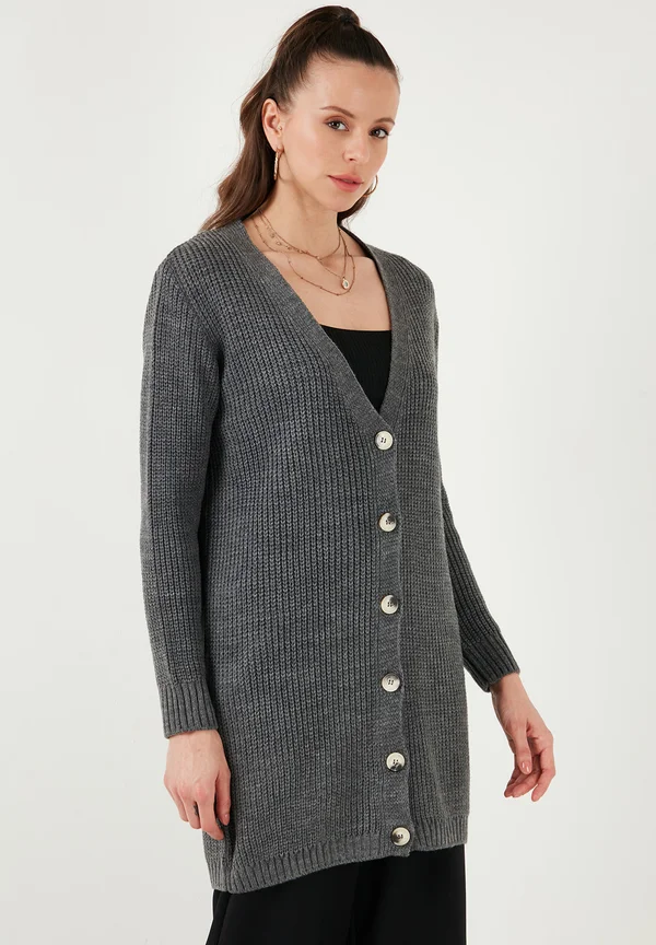 Strickjacke - dark grey