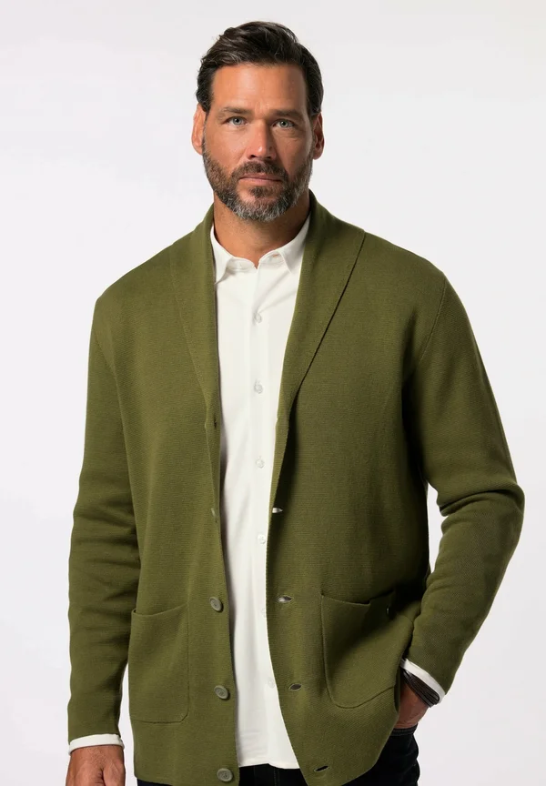 Strickjacke - dark olive