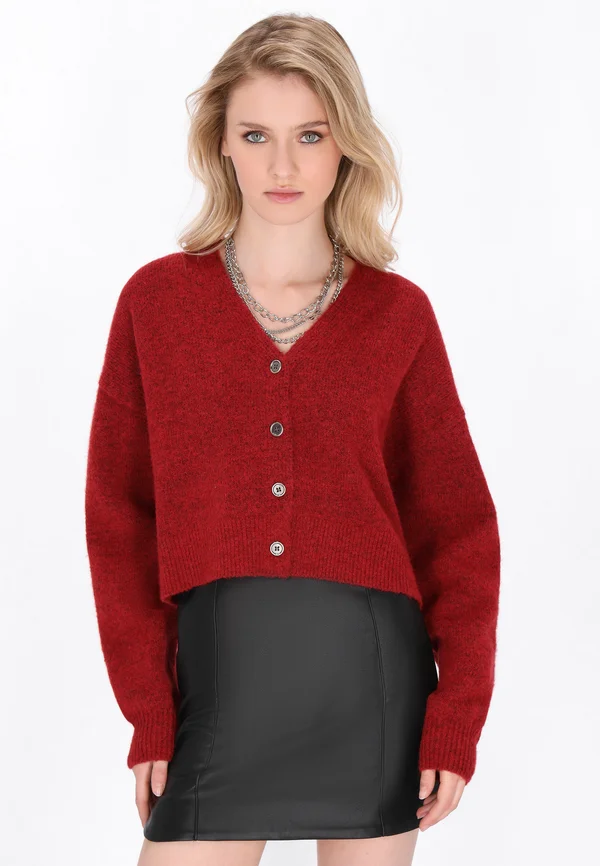 Strickjacke - dark red