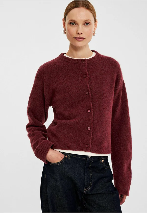 Strickjacke - dark red