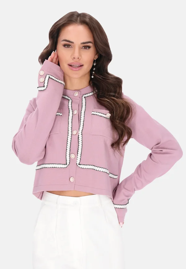 Strickjacke - dark rose