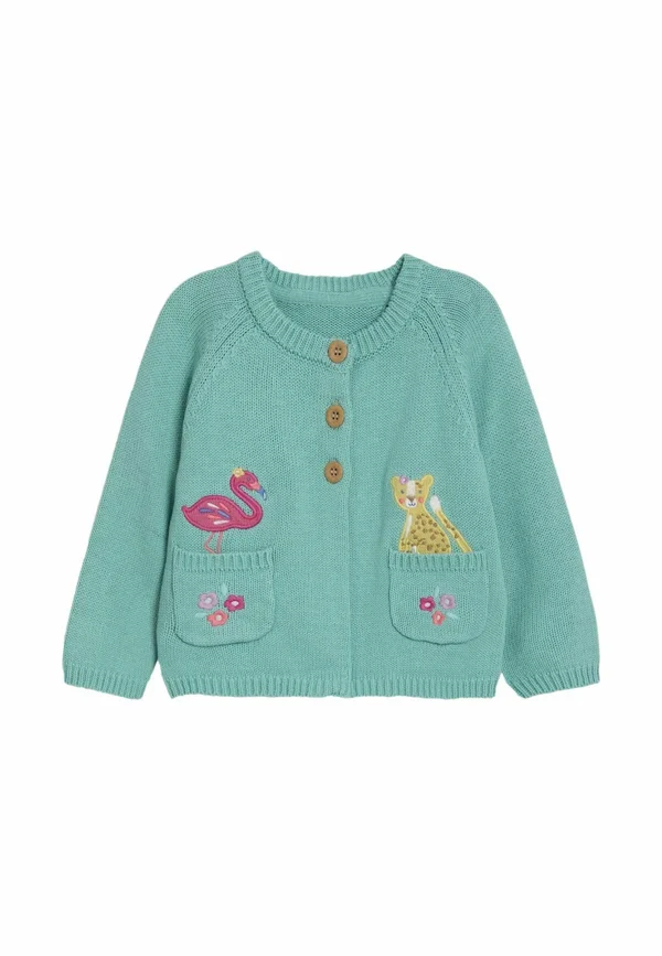 Strickjacke - duck egg blue safari animals applique pet in pocke