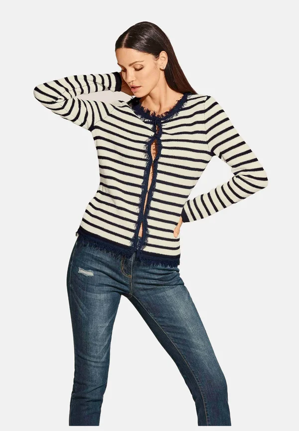 Strickjacke - ecru   navy