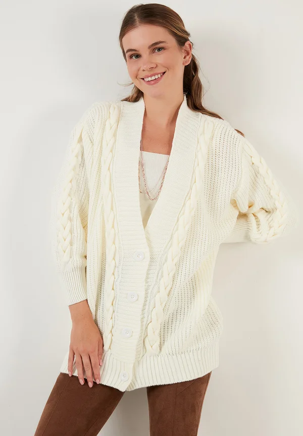 Strickjacke - ecru