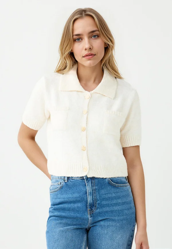 Strickjacke - ecru