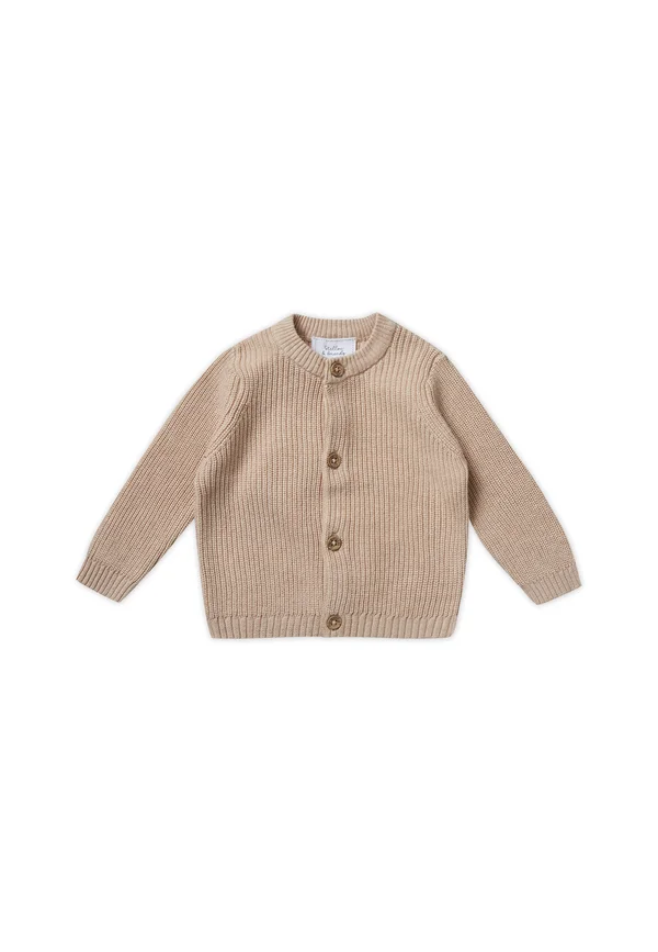 STRICKJACKE FEIN - Strickjacke - beige melange
