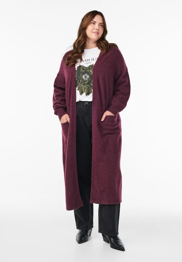 Strickjacke - fig melange