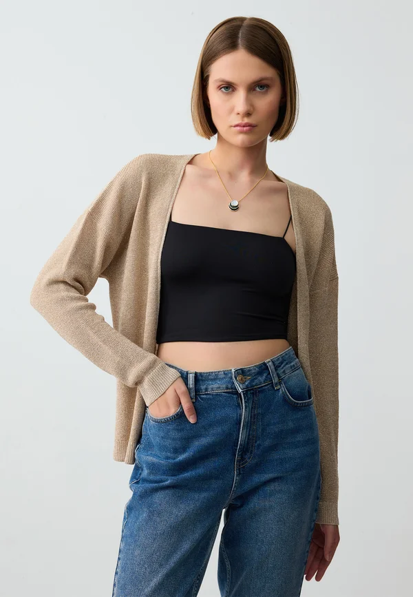 Strickjacke - gold