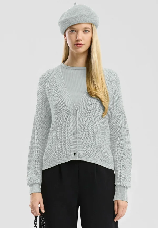 Strickjacke - grau meliert