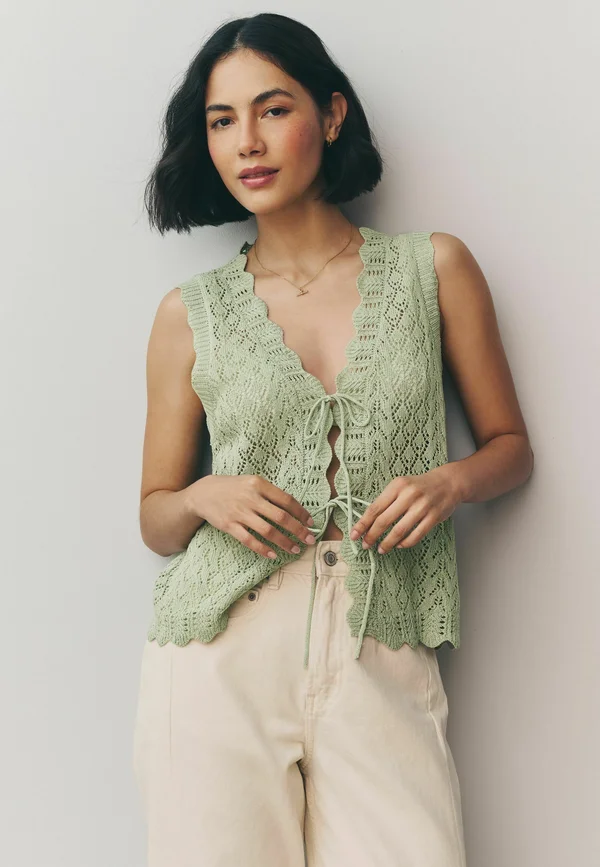 Strickjacke - green sage