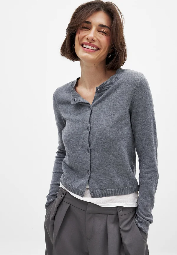 Strickjacke - grey melange