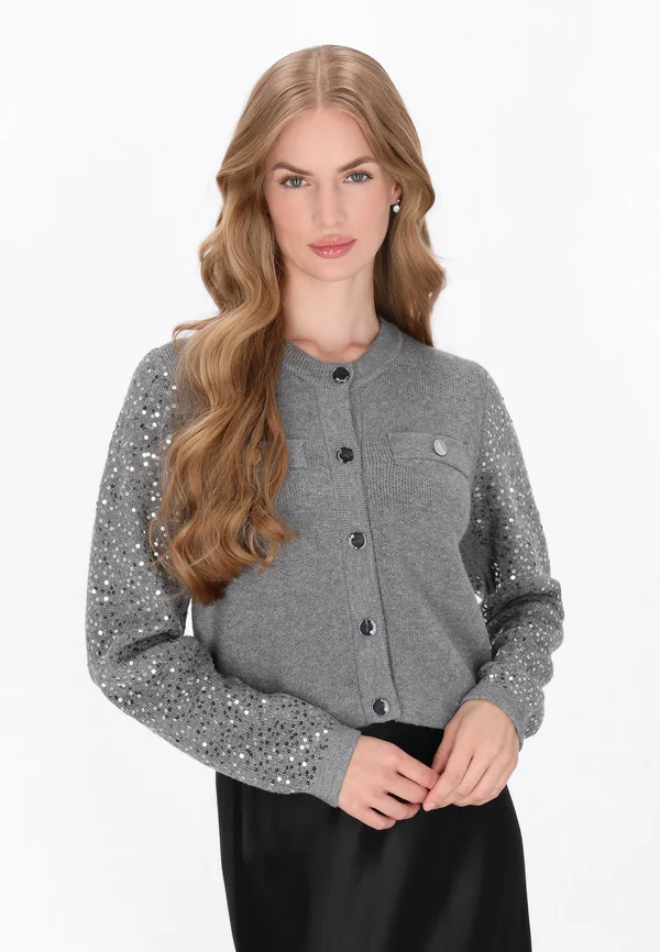 Strickjacke - grey melange