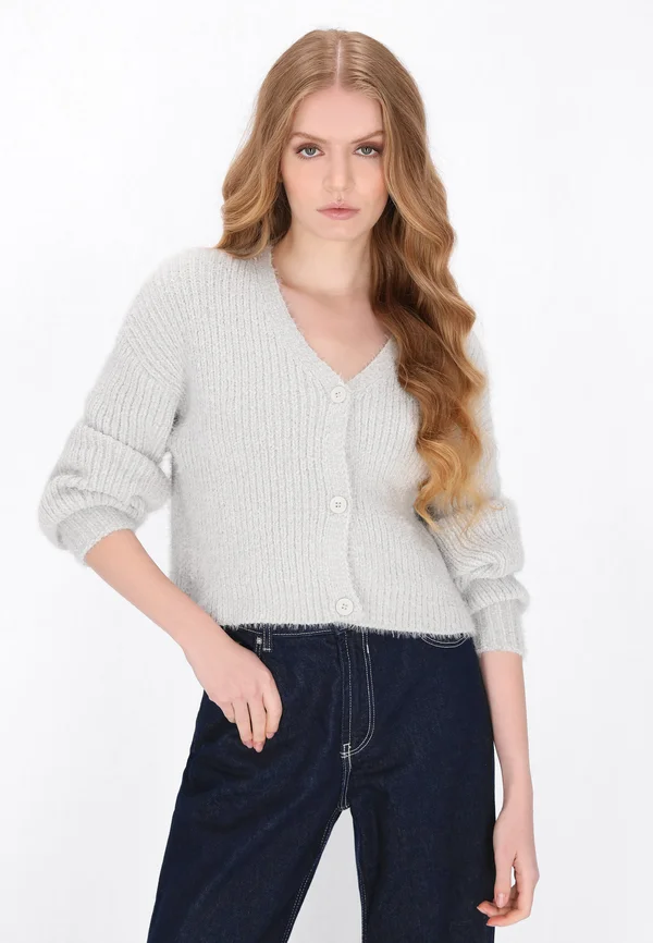 Strickjacke - grey melange