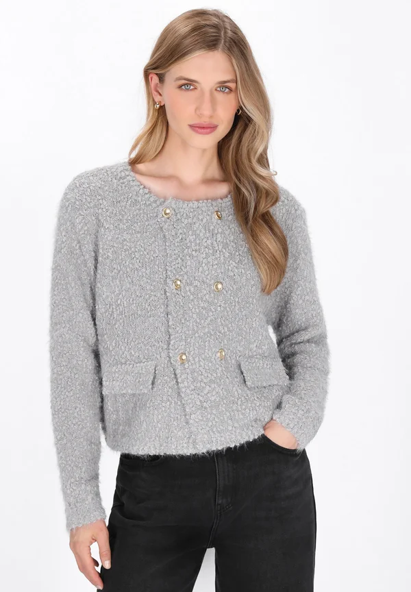 Strickjacke - grey melange