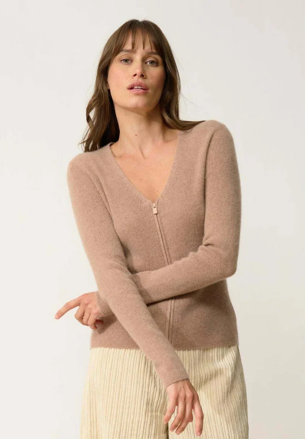Strickjacke - heather camel