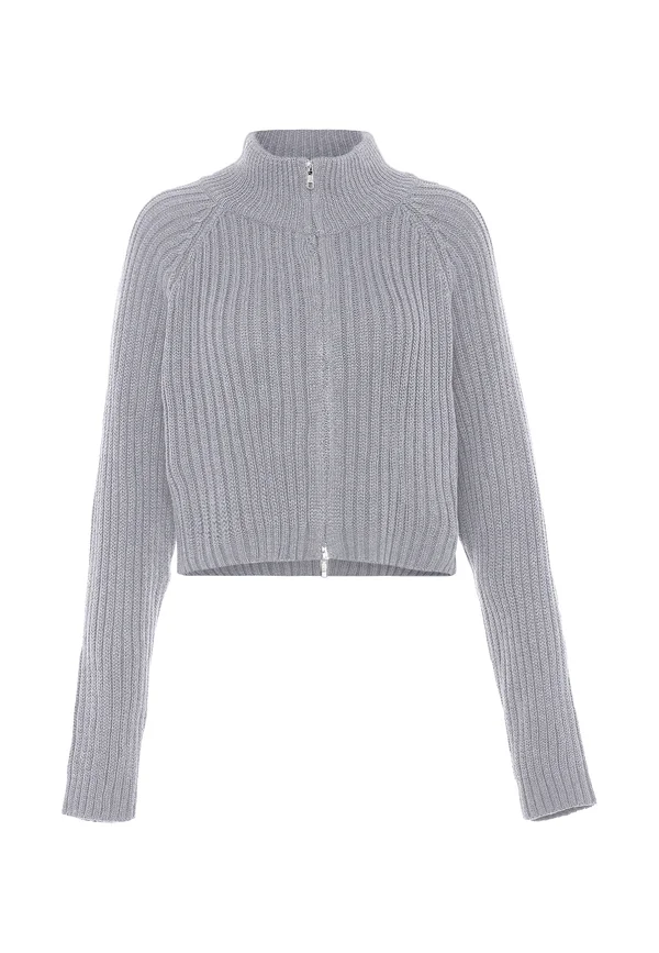 Strickjacke - hellgrau melange