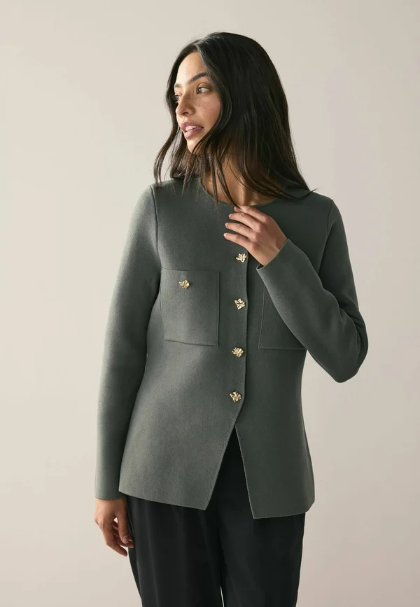 Strickjacke - khaki green