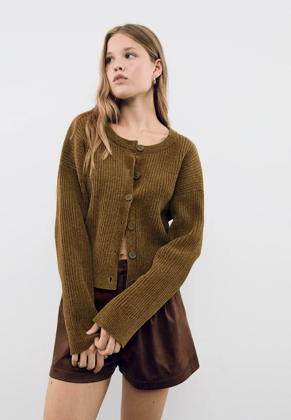 Strickjacke - khaki