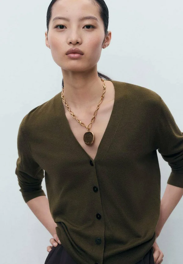 Strickjacke - khaki