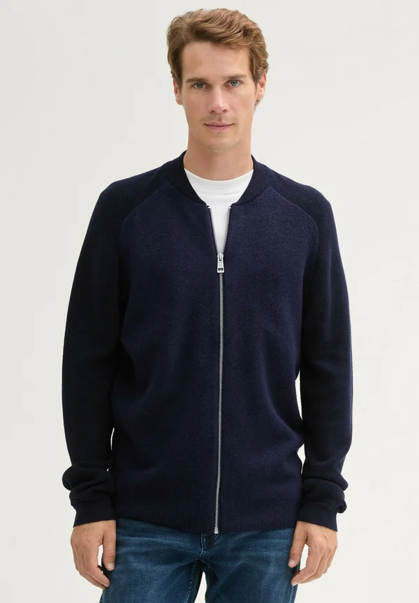Strickjacke - knitted navy melange