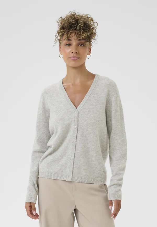 Strickjacke - light grey melange