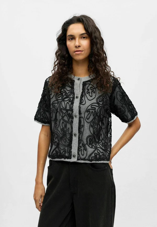 Strickjacke - light grey melange