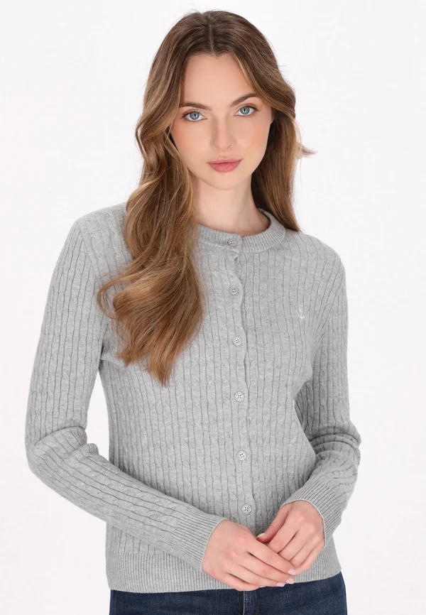 Strickjacke - light grey melange