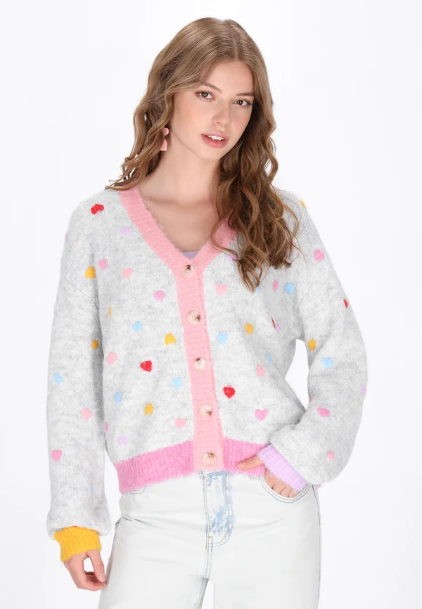 Strickjacke - light grey